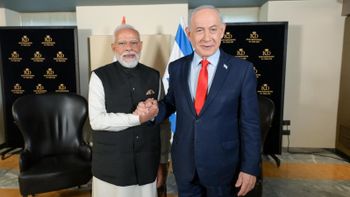 Les chefs des gouvernements israélien et indien, Benjamin Netanyahou et Narendra Modi, à Jérusalem, le 26.02.2026