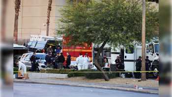 Les lieux de l'explosion à Las Vegas, Nevada, États-Unis