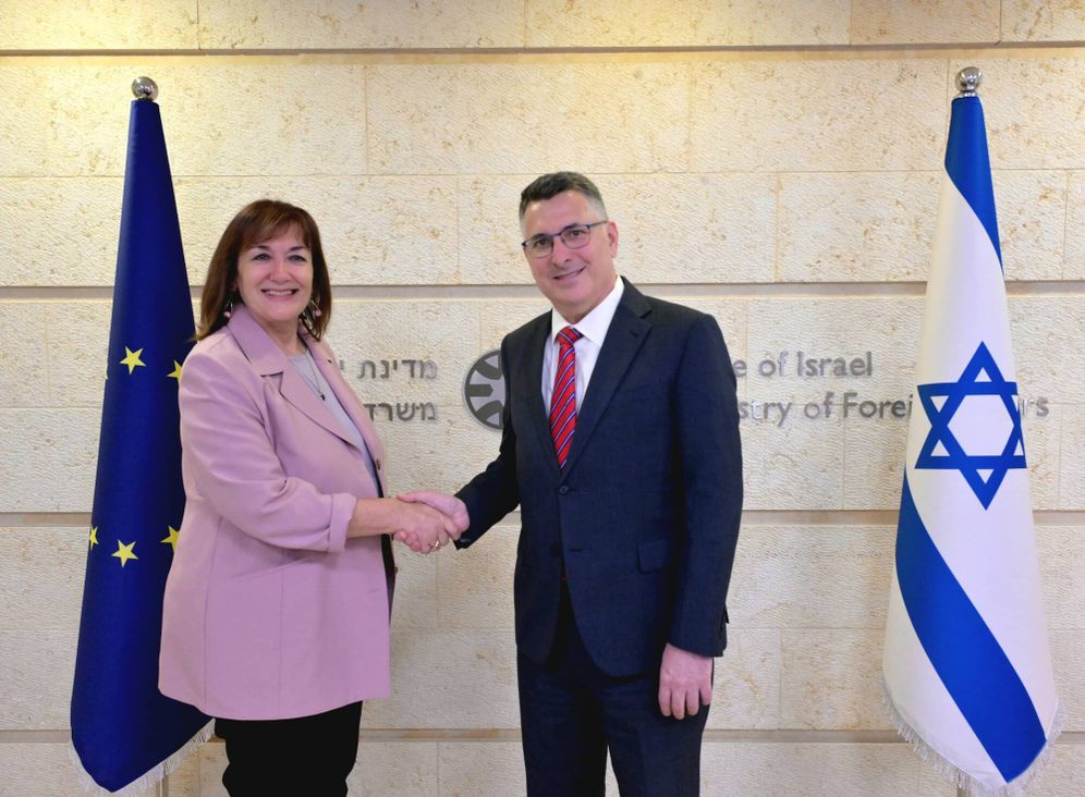 Shlomi Amsalem, LPA Israeli Foreign Minister Gideon Sa'ar met in Jerusalem with European Union Commissioner for the Mediterranean Dubravka Suica. June 22, 2026