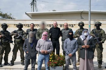 Defense Minister Yoav Gallant meets members of Yamas, the Border Police elite fighting unit, in a base in central Israel