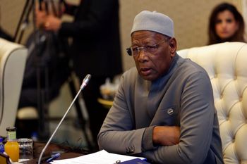 Abdoulaye Bathily, head of the United Nations Support Mission in Libya, speaks during a meeting with Arab foreign envoys in Tripoli.