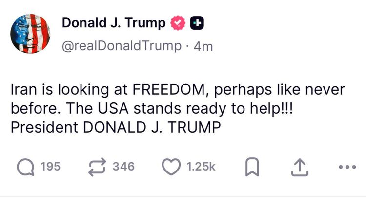 Donald Trump's post on Truth Social 