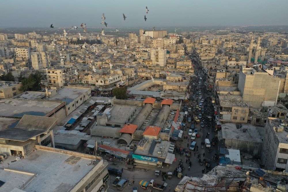 An aerial view of the northwestern province of Idlib, Syria.