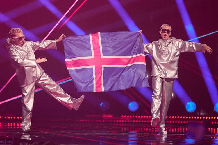 VAEB from Iceland who will perform the song "ROA" on stage during the dress rehearsal for the Grand Final of the 69th Eurovision Song Contest, in Basel, Switzerland, Friday, May 16 2025. 
