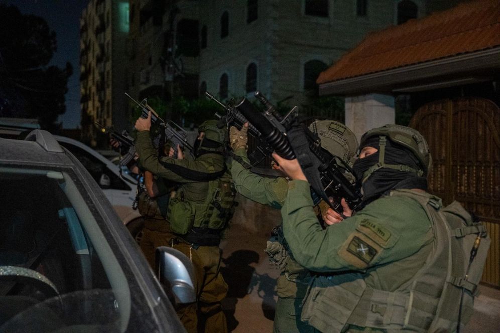 IDF soldiers during a counterterrorism operation in the West Bank 