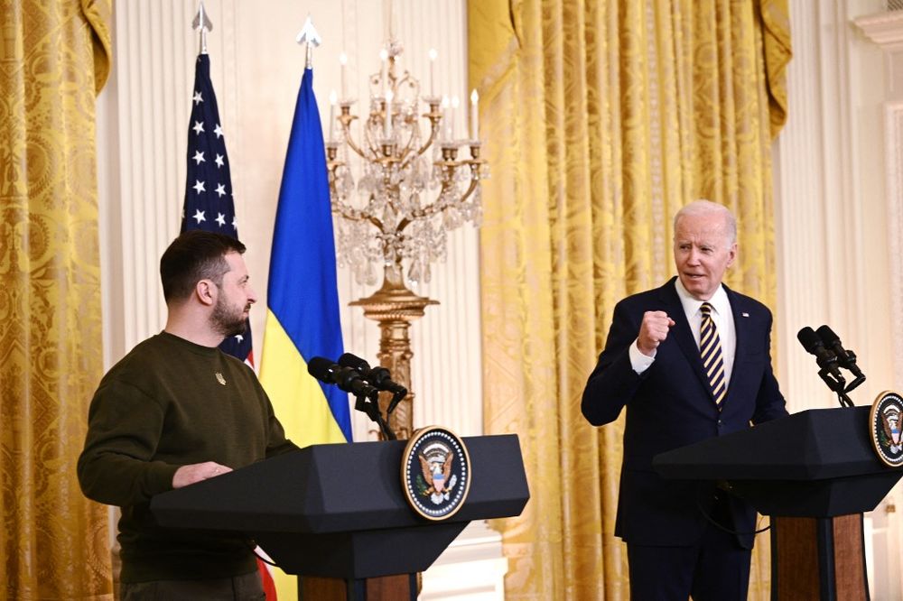 U.S. President Joe Biden (R) and Ukrainian President Volodymyr Zelensky in Washington DC, U.S.