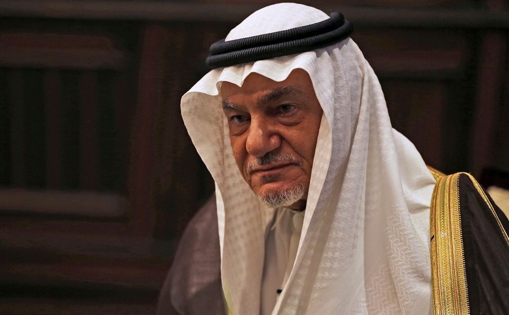 FILE - Saudi Prince Turki al-Faisal talks to The Associated Press in Abu Dhabi, United Arab Emirates, on November 24, 2018.
