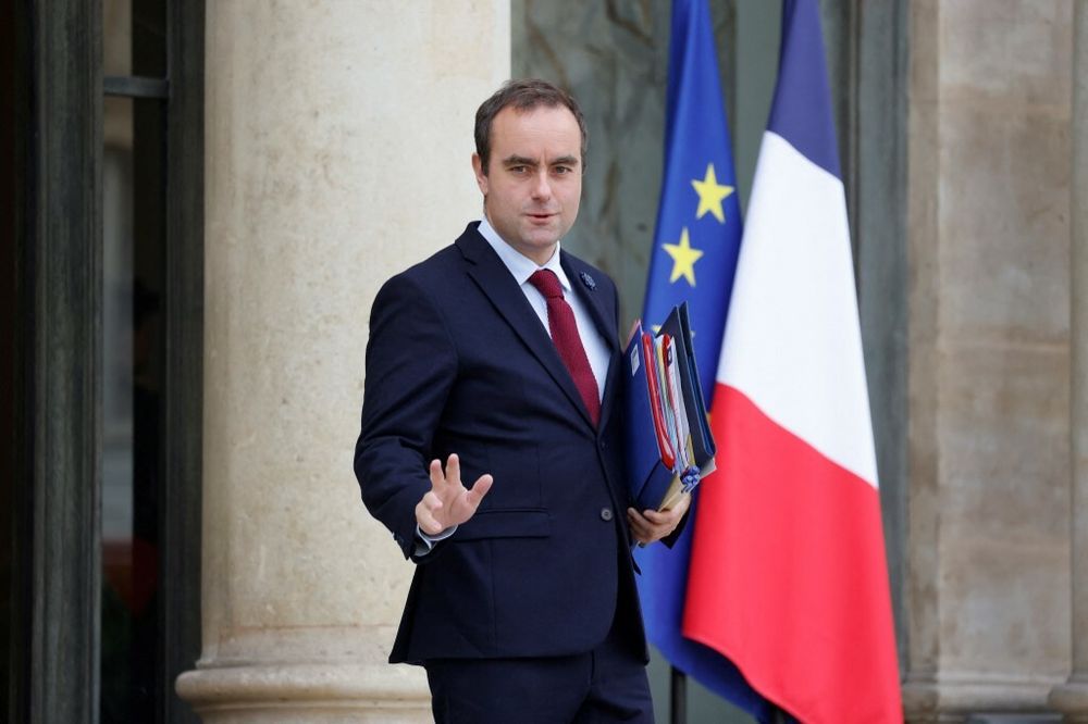 French Defense Minister Sebastien Lecornu leaves the Elysee palace at the end of the weekly cabinet meeting in Paris, France.