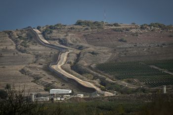 View of the border between Syria and Israel as it seen from the Golan Heights