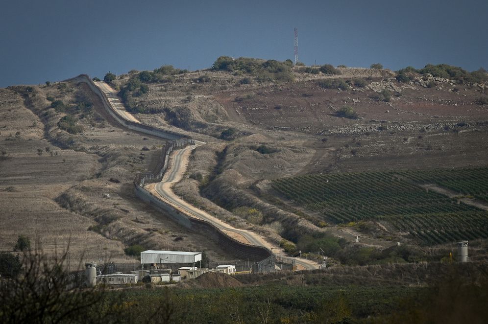 View of the border between Syria and Israel as it seen from the Golan Heights
