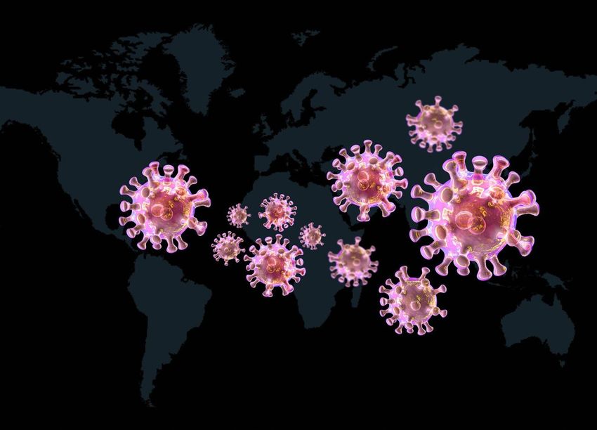 Illustration conceptuelle de la pandémie de Covid-19 provoquée par le nouveau coronavirus