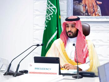 Bandar Aljaloud/Saudi Royal Palace via AP, File Saudi Arabia's Crown Prince Mohammed bin Salman attends a virtual G-20 summit held over video conferencing, in Riyadh, Saudi Arabia, November 22, 2020.