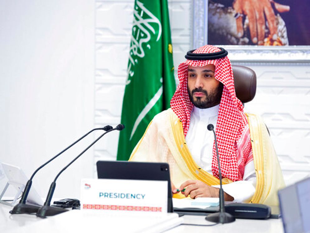 Bandar Aljaloud/Saudi Royal Palace via AP, File Saudi Arabia's Crown Prince Mohammed bin Salman attends a virtual G-20 summit held over video conferencing, in Riyadh, Saudi Arabia, November 22, 2020.
