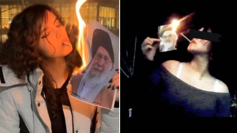 iran cigarette girl Young Women Lighting Up With Khamenei's Photo Become Instant Icons Of Iranian Resistance iran cigarette girl Young Women Lighting Up With Khamenei's Photo Become Instant Icons Of Iranian Resistance