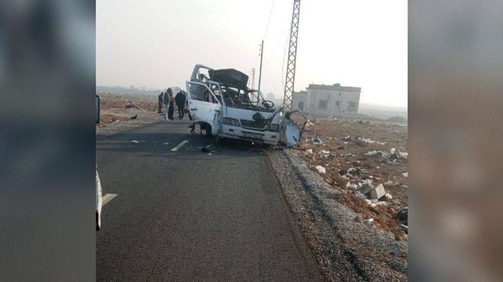 Véhicule bombardé dans la plaine de la Bekaa, au Liban, le 25.12.2025