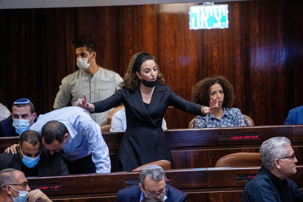 Israeli parliamentarian Idit Silman speaking in Israel's Knesset, on July 1, 2021.
