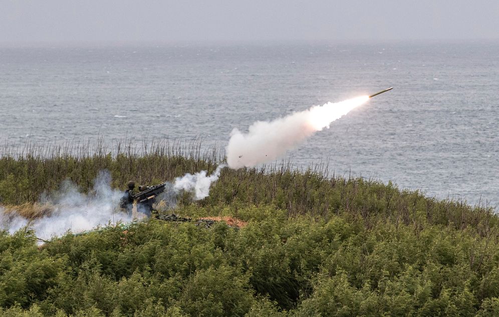 FILE: Taiwanese soldiers launch a missile from a U.S. made FIM 92 Stinger man-portable air defense system (AKA MANPAD) with dual launchers, during the annual Han Kuang military exercises in Penghu County, Taiwan, Wednesday, July 24, 2024. 