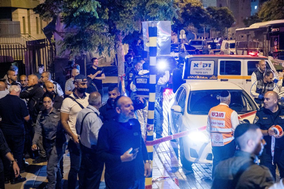 Scène de l'attentat à Elad, le 5 mai 2022