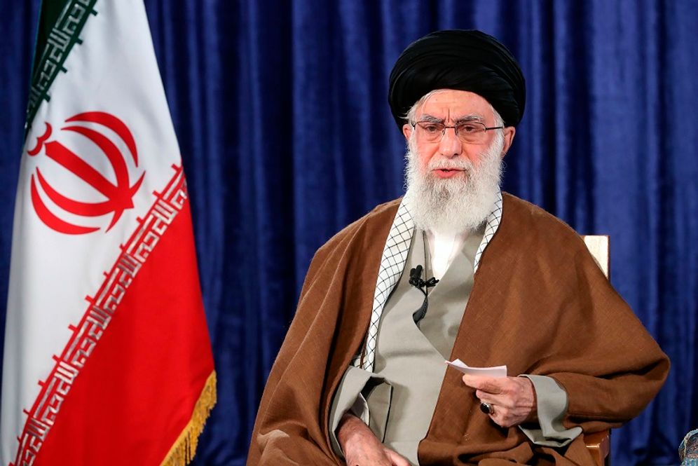 Office of the Iranian Supreme Leader via AP FILE - Supreme Leader Ayatollah Ali Khamenei addresses the nation in a televised speech, in Tehran, Iran, April 9, 2020