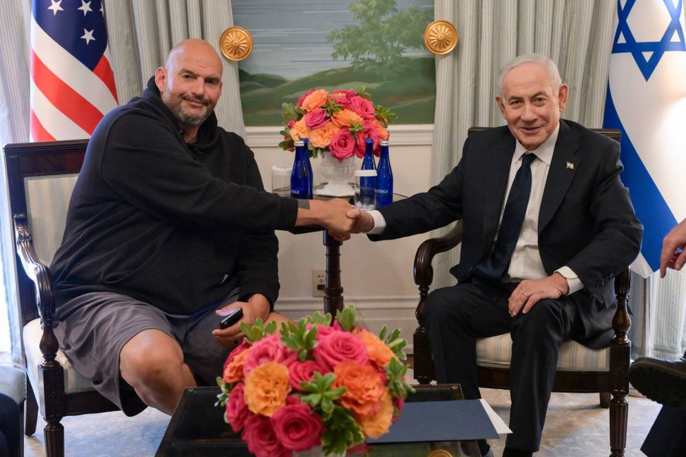 Netanyahu meets with US Senator John Fetterman at Blair House in Washington on July 29, 2026
