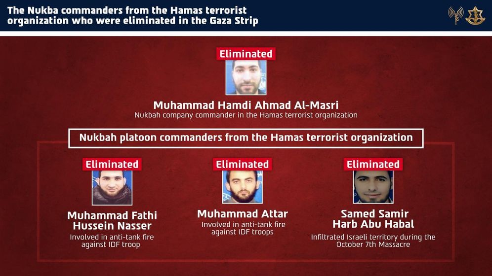 Quatre commandants de la Nukhba du Hamas éliminés par Tsahal à Al-Shati, dans le nord de la bande de Gaza, le 19.08.2026