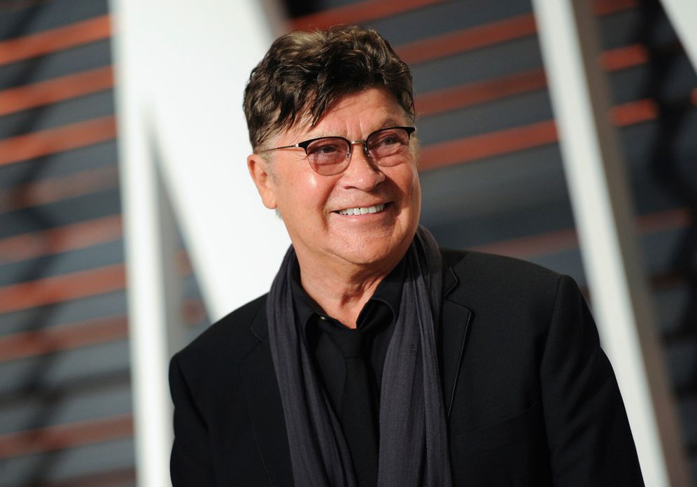 Musician Robbie Robertson arrives at the Vanity Fair Oscar Party on Sunday, Feb. 22, 2015, in Beverly Hills, California, USA