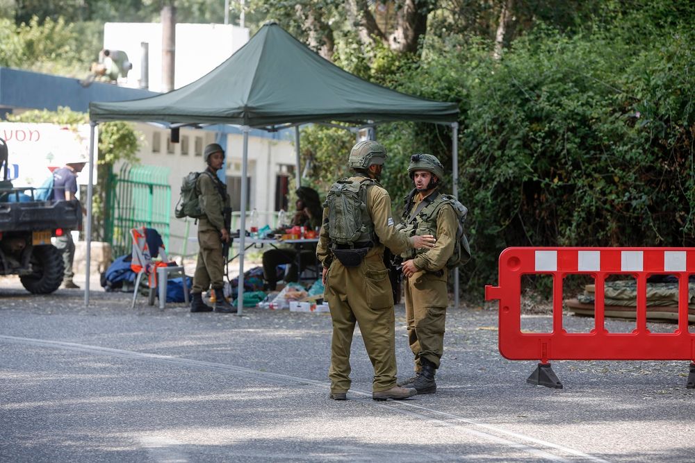 Des soldats israéliens postés à la frontière libanaise, le 27 juillet 2020