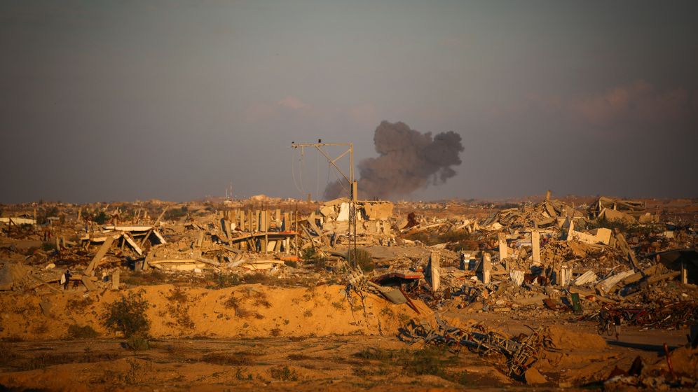 Smoke rises following an Israeli airstrike in Gaza City, December 2, 2025