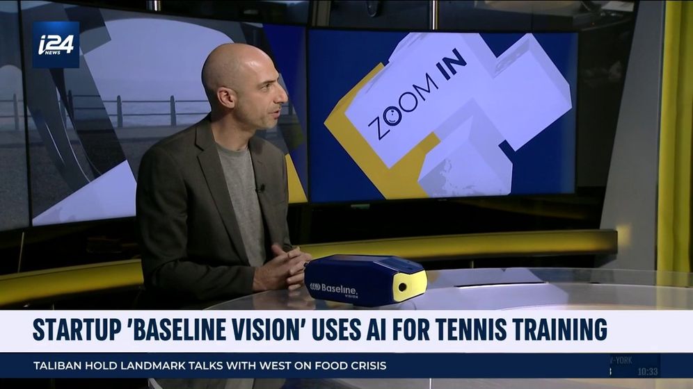 CEO of Baseline Vision, Michael Chojnacki, with the company's camera technology, in Tel Aviv, Israel, January 24, 2022.