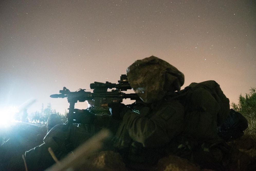 An Israeli soldier takes aim (illustrative)