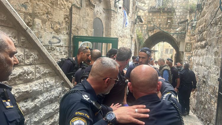 Scene of the stabbing attack in Jerusalem's Old City