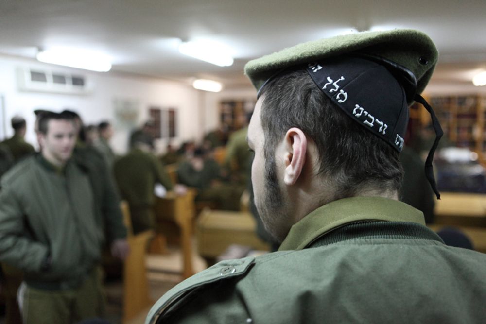 Israeli soldiers from the IDF 'Nahal Haredi' unit seen at the Peles military base in the northern Jordan Valley.