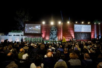 Ceremony held at the Yad Vashem Holocaust Memorial Museum in Jerusalem, as Israel marks annual Holocaust Remembrance Day