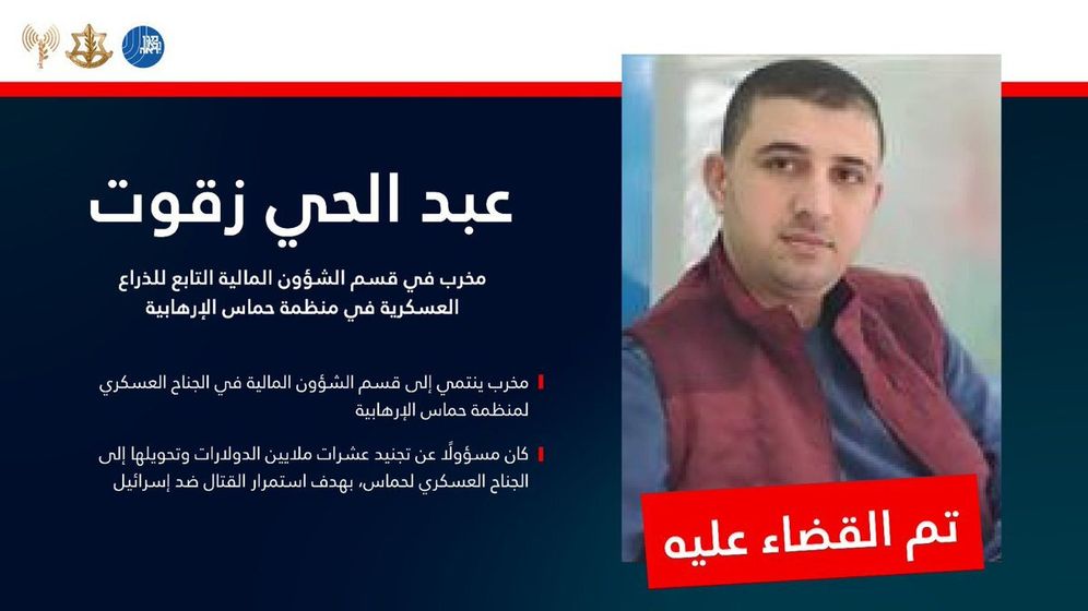 Hamas finance operative eliminated in Gaza strike

