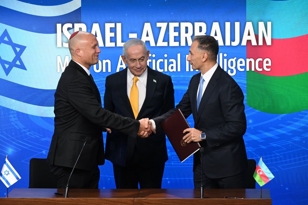 Israel and Azerbaijan sign an AI memorandum of understanding to deepen tech cooperation with Netanyahu present at the ceremony

