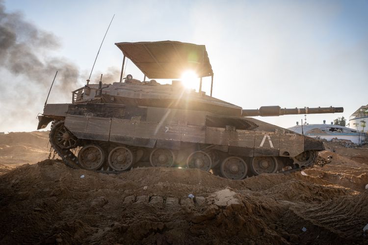 IDF Merkava tank operating in the Gaza Strip.