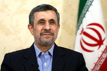 FILE- Former Iranian president Mahmoud Ahmadinejad gives an interview to The Associated Press at his office in Tehran, Iran, on April 15, 2017