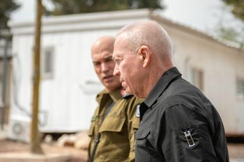 Israeli Defense Minister Yoav Galant in northern Israel