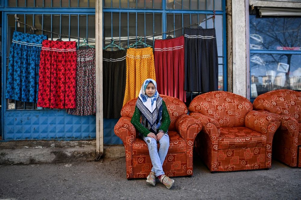 10-year-old Dalaa Hadidi, a Syrian refugee, in Gaziantep, southeastern Turkey, on February 26, 2021.