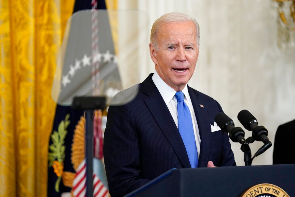 U.S. President Joe Biden speaks during a reception to celebrate the Jewish new year in Washington, United States.