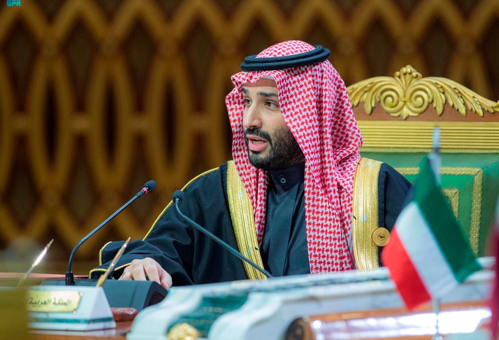 Saudi Crown Prince Mohammed bin Salman at the Gulf Cooperation Council summit in Riyadh, Saudi Arabia, December 14, 2021.
