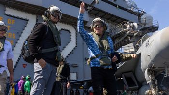Witkoff and Kushner aboard the aircraft carrier Lincoln
