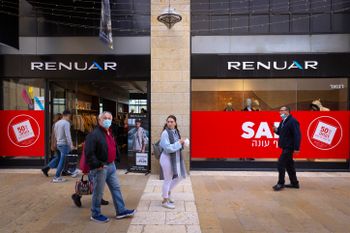 Shoppers at the Mamilla Mall in Jerusalem, Israel on October 13, 2021.