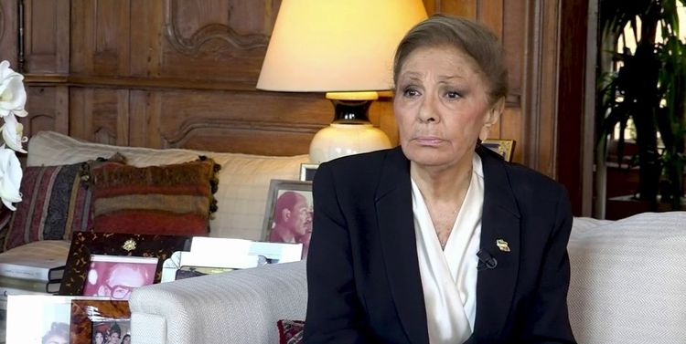 Former Iranian empress Farah Pahlavi during an interview with Christian Malard from her home in Paris, France, September 27, 2022.