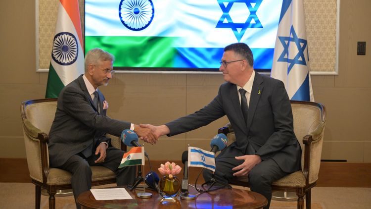 Le ministre israélien des Affaire étrangères, Gideon Sa'ar et son homologue indien, Subrahmanyam Jaishankar, à Jérusalem, le 16.12.2025