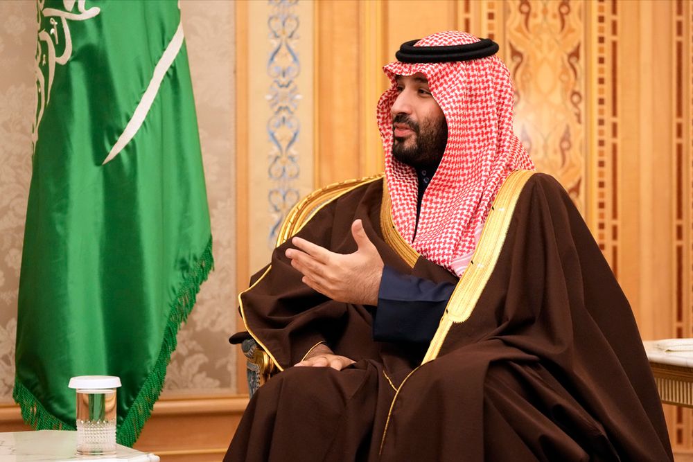 Saudi Arabia's Crown Prince Mohammed bin Salman meets with US Secretary of State Antony Blinken in Riyadh, Saudi Arabia.
