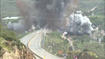 توثيق تفجير جسر القاسمية الذي تمر من تحته مياه نهر الليطاني، عصر الأحد 22.03.26