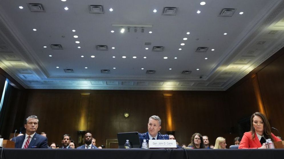 (AP Photo/Jacquelyn Martin) Defense Secretary Pete Hegseth, Chairman of the Joint Chiefs of Staff Gen. Dan Caine and Agriculture Secretary Brooke Rollins testify at a Senate Appropriations Committee hearing, Tuesday, July 21, 2026, on Capitol Hill in Washington