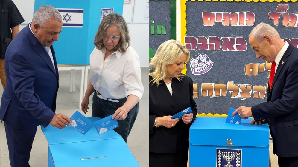 Prime Minister's spokesperson, Yashar! spokesperson Gadi Eisenkot (left) Benjamin Netanyahu (right)