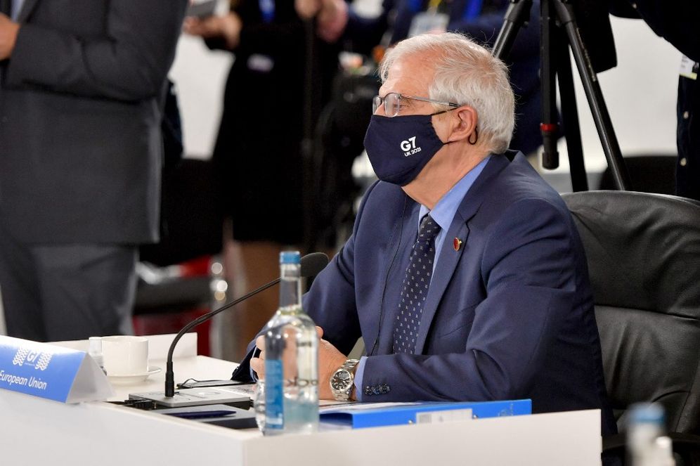 Josep Borrell attends a G7 Foreign and Development Ministers Session with Guest Countries and ASEAN Nations in Liverpool, north-west England on December 12, 2021.